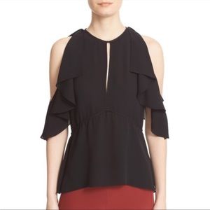 Theory Black Off The Shoulder Top